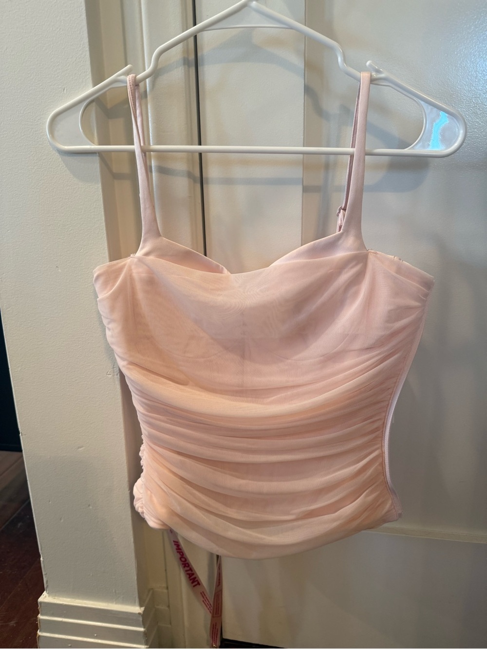 House of CB Blush Pink Ruched Sheer Cami